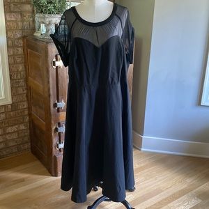 TORRID BLACK MIDI MESH SWING DRESS 26 PLUS EXCELLENT